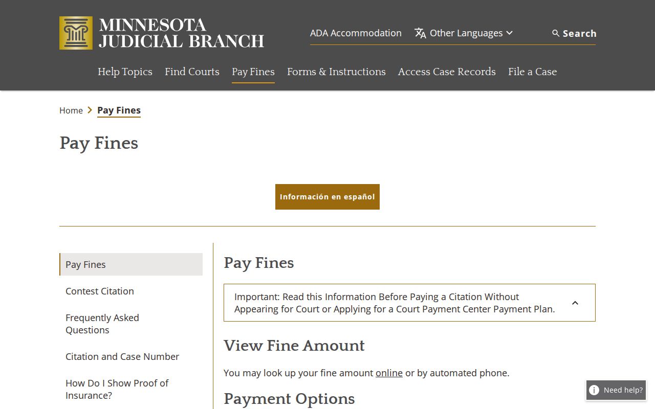 Kanabec traffic court records payment options