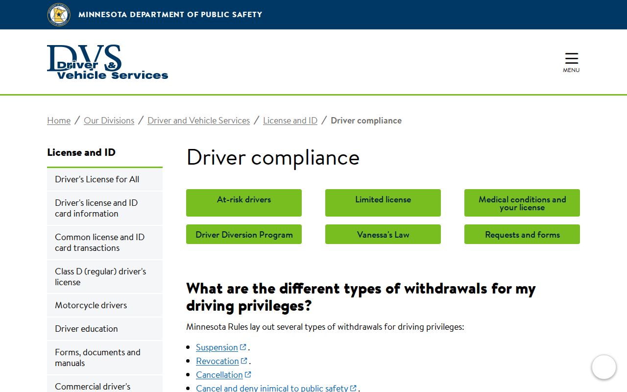 Kanabec traffic court records and DPS compliance distinction